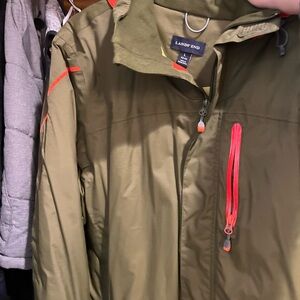 Lands' End Khaki Jacket Mens Large